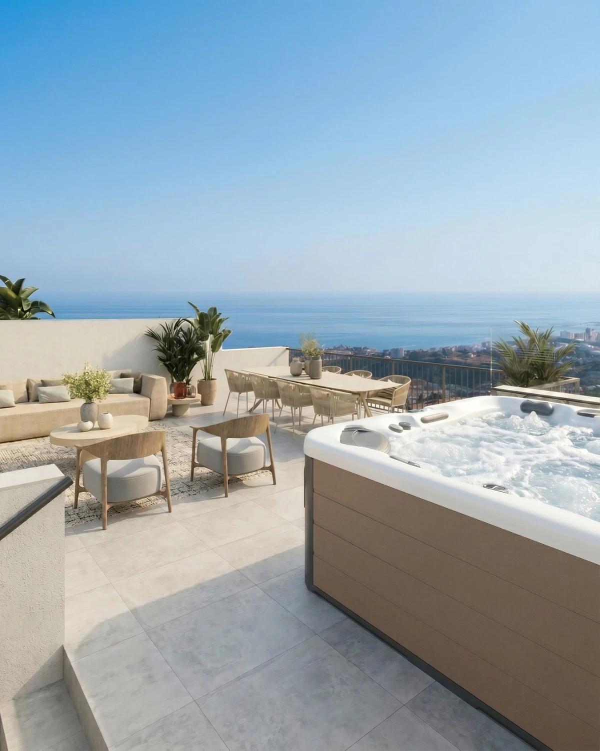 Villas with Sea Views and Rooftop Jacuzzis, Mijas